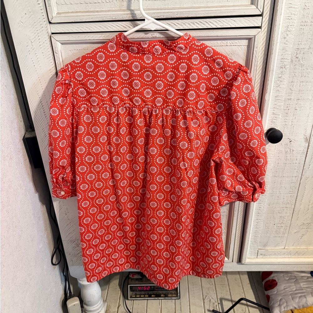 Red Patterned Blouse - image 1